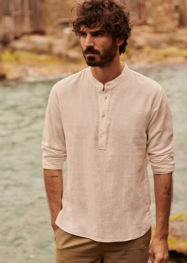 Sezane Tunika Buster< Hemden mit Mao-Kragen | Gestreifte hemden