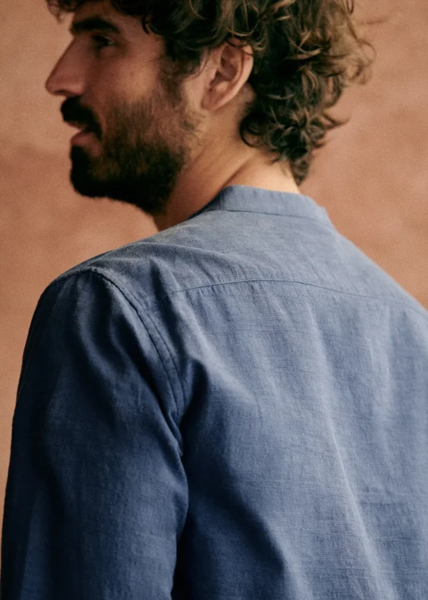 Sezane Tunika Buster< Hemden mit Mao-Kragen | Gestreifte hemden