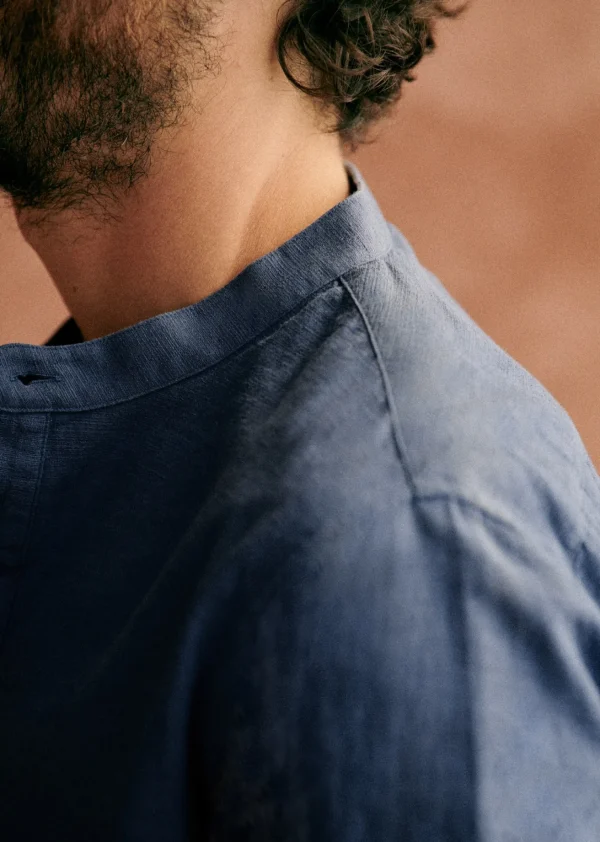 Sezane Tunika Buster< Hemden mit Mao-Kragen | Gestreifte hemden