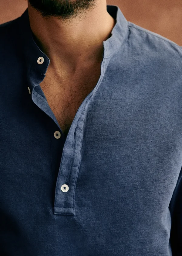 Sezane Tunika Buster< Hemden mit Mao-Kragen | Gestreifte hemden