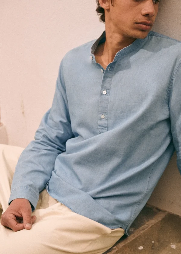 Sezane Tunika Buster Denim< Denim | Denim-Hemden